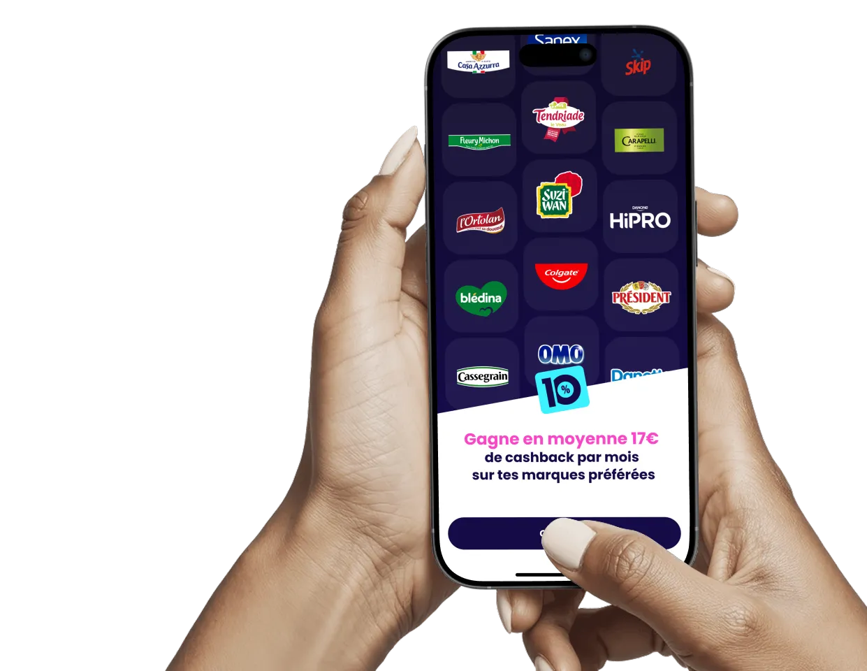Aperçu de l'application 10% sur smartphone