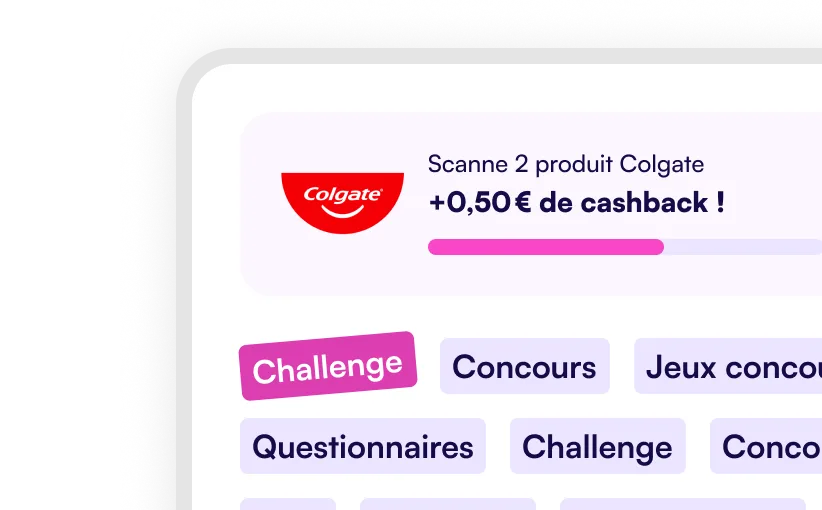 Exemple de challenge Colgate dans l'application